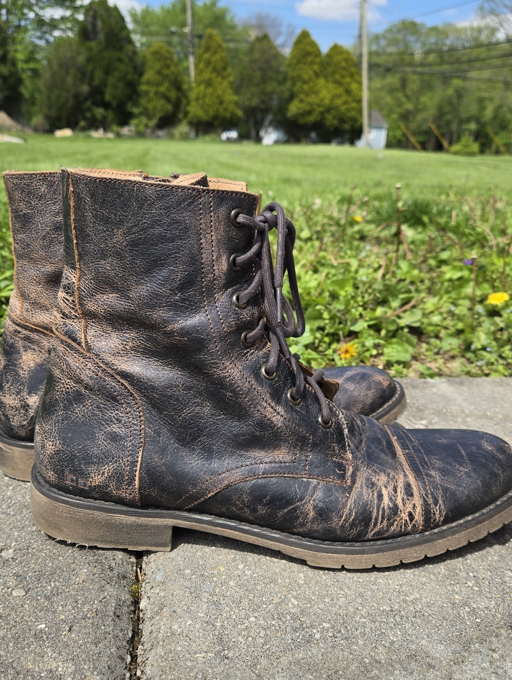 Bed Stu Renton brown combat boots lace distressed Mens Size 10